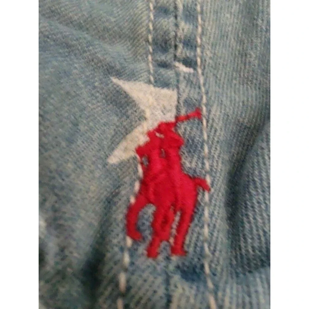 Boy's Polo Ralph Lauren 100% Cotton Stars & Red Logo Hat One Size 12-24 Months